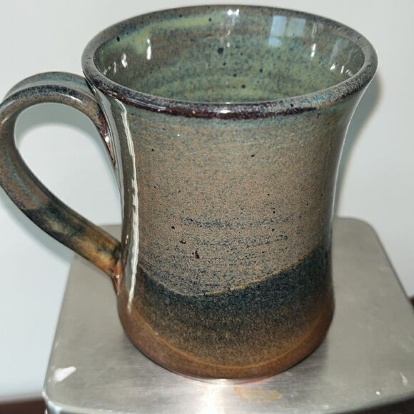 North Carolina big tree logo brown earthenware homemade CERAMIC COFFEE mug cup - Picture 2 of 4